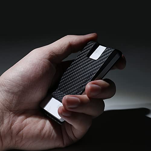 Image of MONOCARBON 2in1 Carbon Fiber Money&Credit Card Clip,RFID Blocking Wide Credit Card&Cash Holder for Men Front Pocket