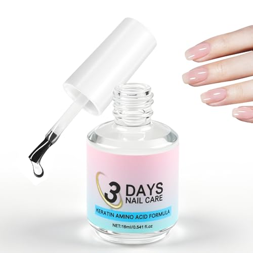 3 Days Nail Care Upgraded Keratin Amino Acid Formula Nail Oil Clear Nail Care Gloss Quick Dry Nail Conditioner for Weak Dry Nails Daily Nail Care Solution for Women