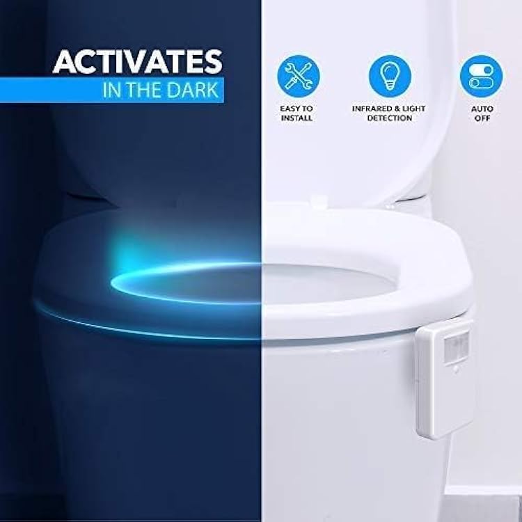 3 Pack Rechargeable Toilet Night Lights - Motion Sensor LED Bowl Lights With 16 Colors