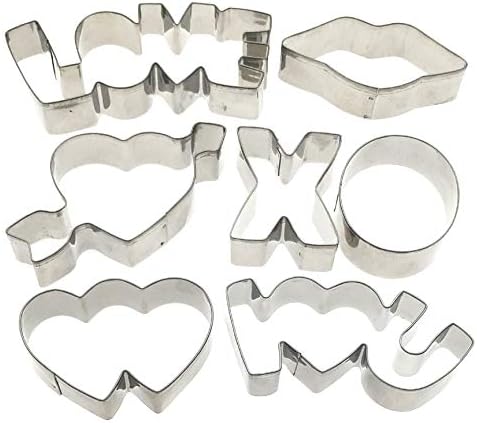 LAWMAN Love Hearts Wedding Valentine Day Candy Fondant Pastry Baking Cookie Cutter Set