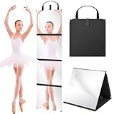 YXSJAS Specchio pieghevole da appendere per backstage, 110 x 29 cm, portatile, a figura intera, con manico, pieghevole in quattro direzioni, per viaggi, danza, ballerini, artisti, estetisti, casa