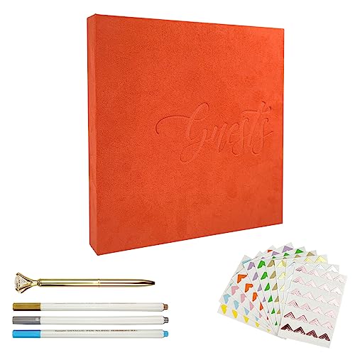 LOADWRITE Guestbook for All Occasions, Perfect for Wedding, Funeral, Baby Shower, Birthday Party, 2024 Graduation - 9.45’’x 9.33’’, 80 Pages, Velvet Hardcover with Pen