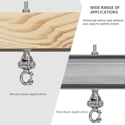 GW Gwongvvei Heavy Duty Swing Hangers for Wooden Sets1000LB Capacity Hammock Hanger Stainless Steel Swing Hardware Accessories 2 Packs 12\" for Porch Playground Yoga Heavy Bag Swingset Part