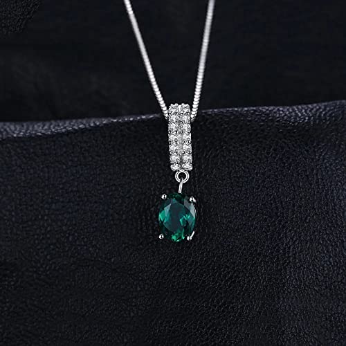 Pendentif Ovale Argent 925 pour femme, bijoux en pierre précieuse fine de 1,1 CT sans chaîne