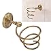 Ylwxzenith Antique Brass Spiral Hair Dryer Holder, Wall Mounted Hair Care Tools Hanger, Bronze Finished Strong Load Bearing Rack for Bathroom Organization