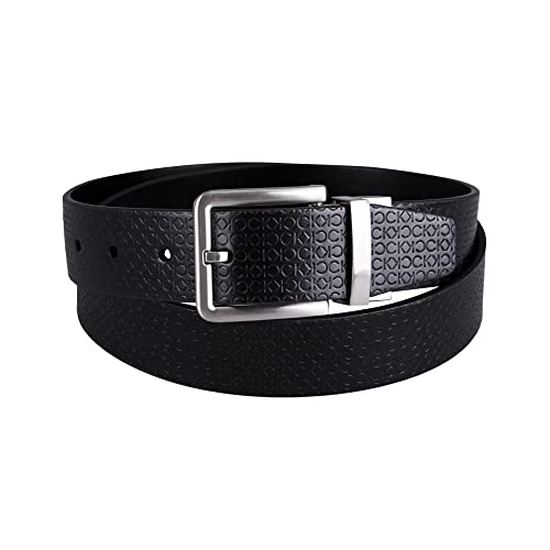 Calvin Klein Cinto reversível masculino, Preto escuro/preto escuro, XG