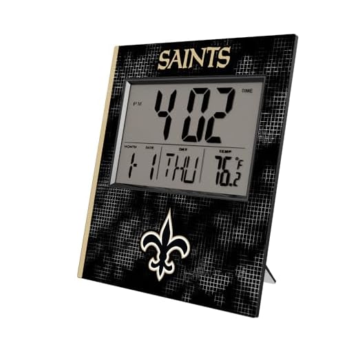 New Orleans Saints Cross Hatch Digital Desk Clock