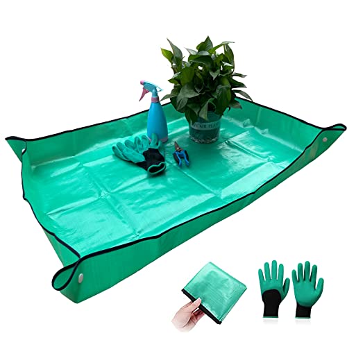 Auofin Plant Repotting Mat Waterproof Transplanting Floor Mat Indoor Gardening