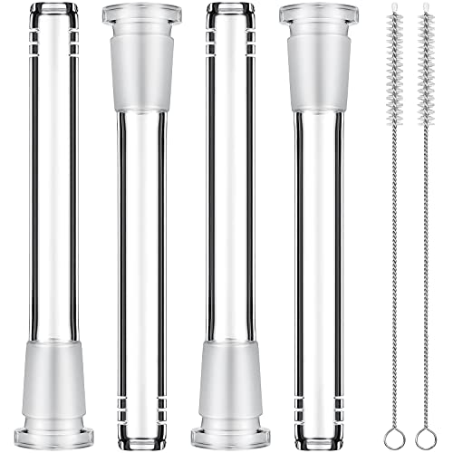 4 Pieces 5.3 Inch Scientific Glass Tube, 14 mm by 18 mm, Clear Scientific Glass Tube Adapter