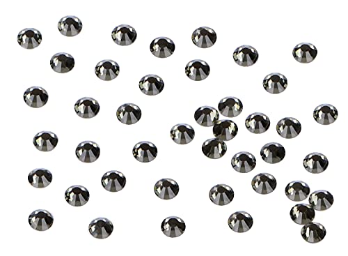 Image of 2880 Pieces Nail Art Rhinestones Glueless for Fixing Flat Back Round Glass Crystals for Jewelry Making with a Picking Pen (SS3 2880 Pieces, Black Diamond)