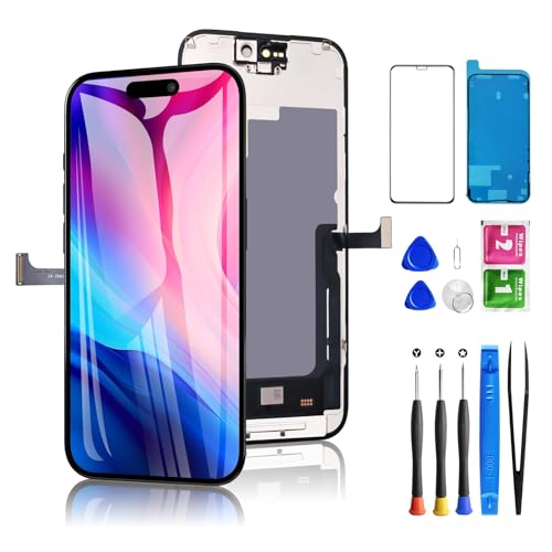 for iPhone 15 Pro Screen Replacement 6.1 inch Full HD, 3D Touch LCD Screen Display Digitizer Assembly with Repair Tools, Compatible for Model A2848, A3101, A3102, A3104