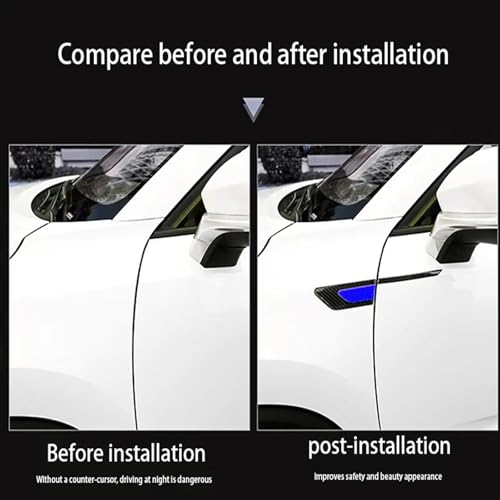 Image of Car Reflective Safety Stickers for Cars & Bikes, Side Fender Bumper, Night Visibility Warning Tape Waterproof High Intensity Reflector Decal Universal Fit (Set of 2, Blue)
