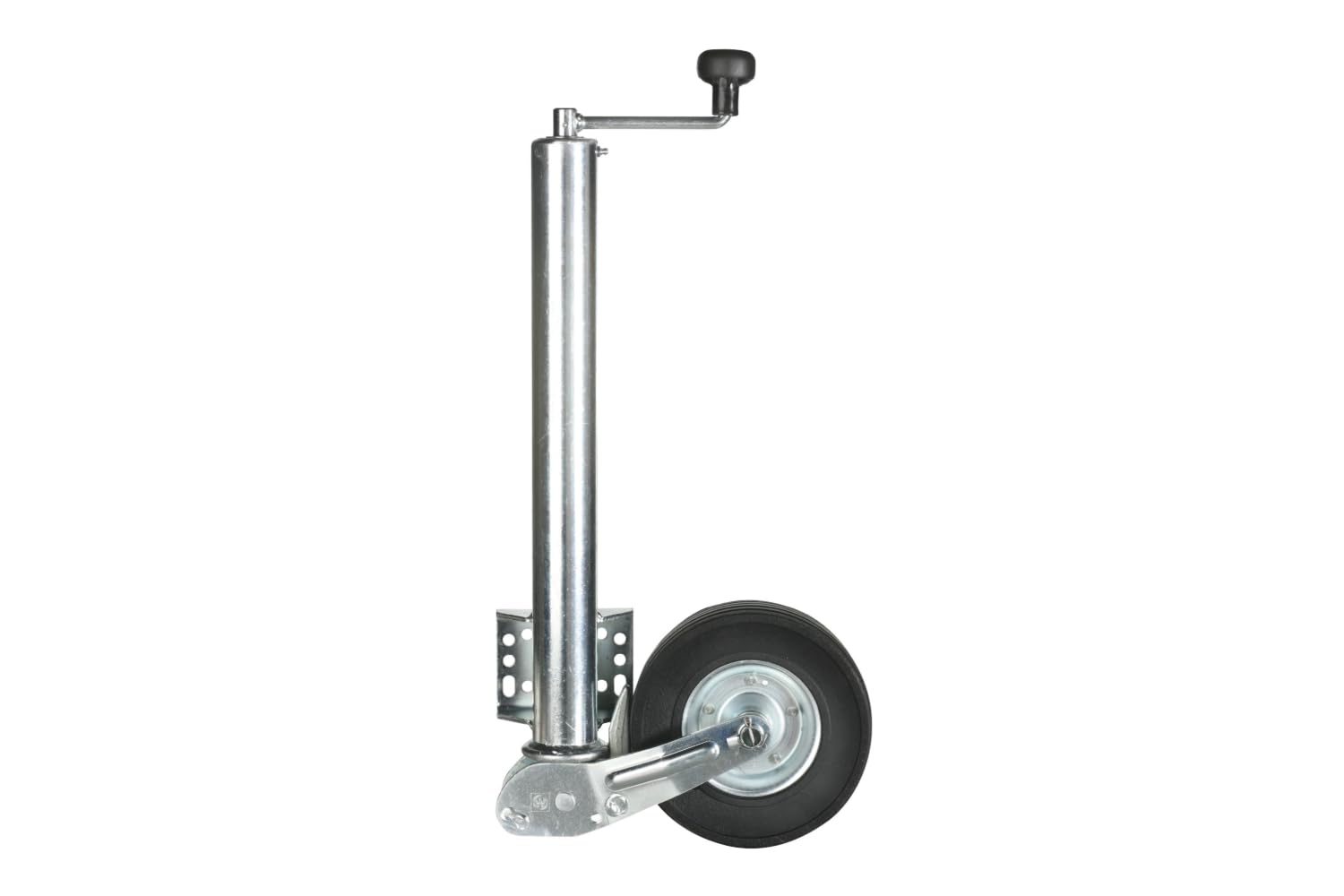 Winterhoff Automatisches Stützrad VK 60-BLH-255 SB, 60 mm, 500 kg | Verzinkter Stahl, Vollgummirad 225x70 mm. Zum Rangieren und Abkuppeln von schweren PKW-Anhängern und Wohnwagen.