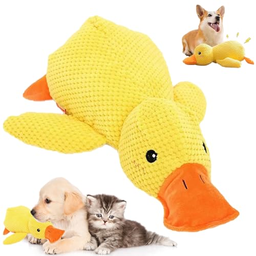Ayizhiniu Anti Stress Ente Hund, Hundespielzeug Ente, Hundespielzeug Unzerstörbar, Quietschspielzeug Hund, Plüsch Süße Spielzeugente, Anti Stress Ente, Gilt für Hunde Spielen