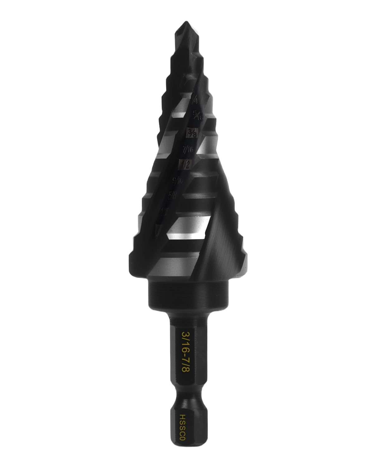 M35 Cobalt Step Drill Bit for Metal, Carbon Steel, Stainless Steel, Wood, Plastic,3 PCS, 1/8"-7/8"