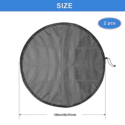 2stk Regentonnen Netz,Hochwertige Regentonne Abdeckung mit Zugkordel,100cm Verstellbares Regentonnennetz,Wetterbeständiger Mückenschutz Regentonne Abdeckung.