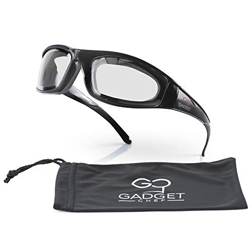 Onion Goggles for No Cry Eye Protection - Onion Cutting Goggles with Anti-Scratch Microfiber Case - Tear-Free Kitchen Glasses for Women and Men - Versatile Work Safety Glasses