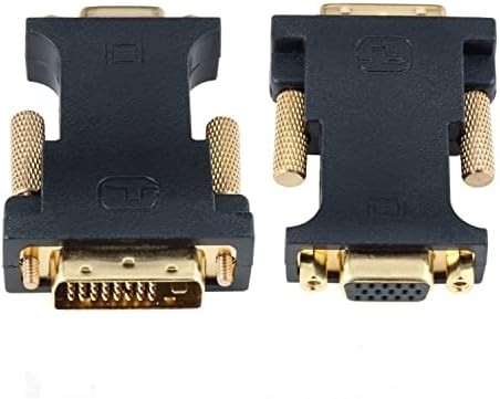 CableDeconn DVI VGA Adapter, Active DVI-D 24+1 to VGA Link Video Adapter Cable Converter for PC DVD Monitor HDTV (E0401)
