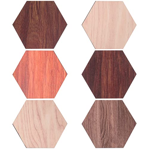 LIFKOME Paneles Hexagonales De Pared De 6 Uds. Panel Acústico De Madera Calcomanías De Azulejo De Pared Azulejos De Pared Acolchados para Pared De Puerta De Techo Cover