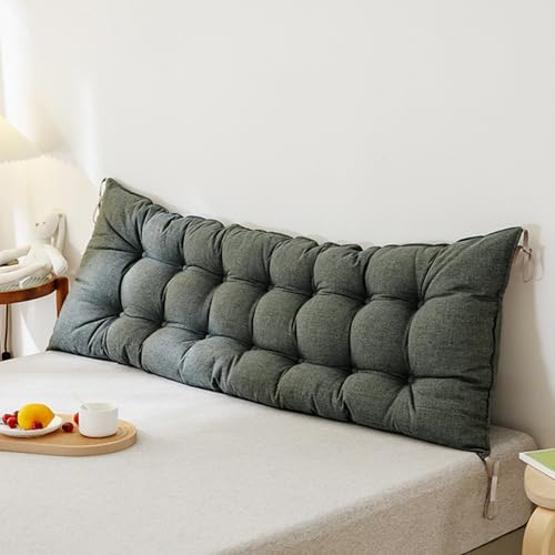D,120x50cm, Large Headboard Pillow Bed Backrest Long Support Pillow for Reading Bedside Backrest Headboard Cushion with Fixing Ties Tatami Back Bolster Support Reading Pillow