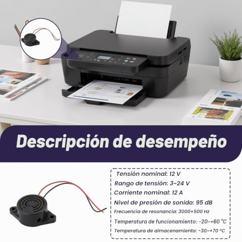 Miniatura 5 de 2 Piezas Zumbador Electrónico Buzzer Activo 12v 100db, Zumbador Continuo Para Alarmas 3-24v, Buzzer De Alta Potencia Para Arduino, Alarmas Electrónicas, Sistemas De Seguridad, Movimiento