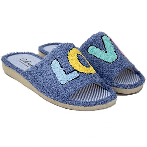 Chaussures d'été Cabrera 2361 bleu en taille 37 avec motif Love
