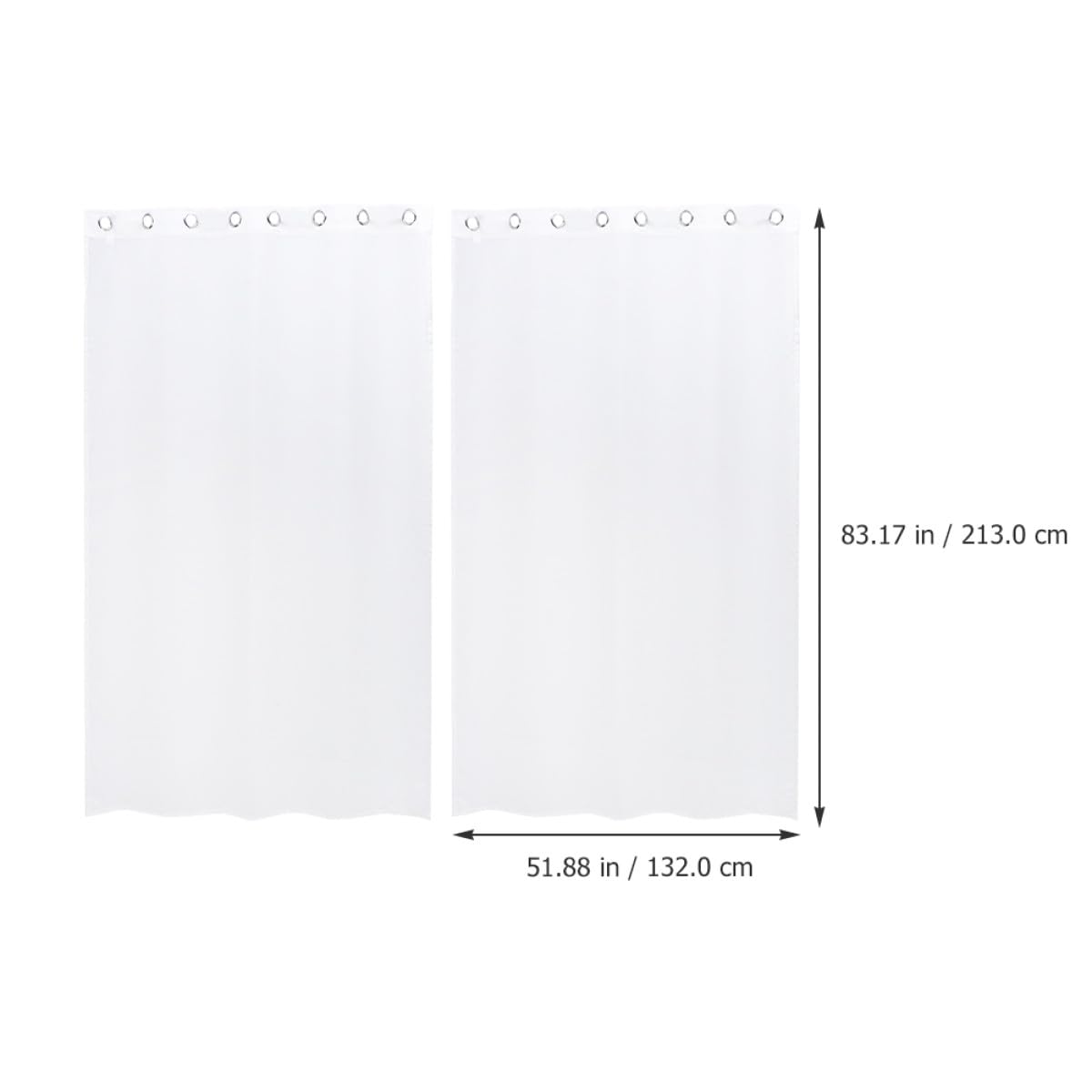 2 Stück Wasserabweisende Outdoor Vorhänge aus Polyester Weiß Lichtundurchlässig Sichtschutz für Garten Balkon und Pavillon