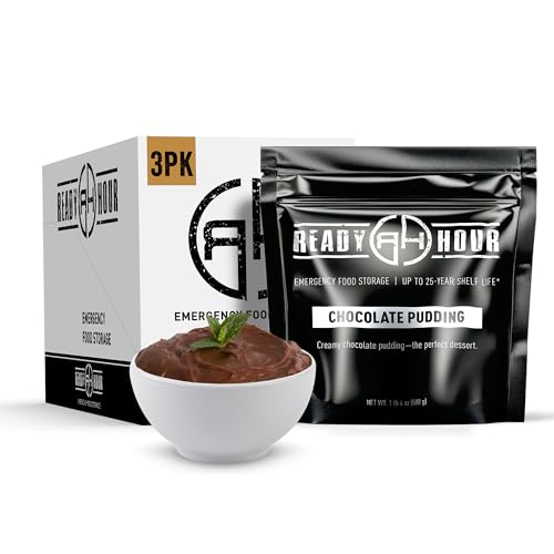 Ready Hour Chocolate Pudding Mix Case Pack â€“ 30 Servings (3 Pouches) â€“ Emergency Dessert, Instant Pudding Mix, Long Shelf Life, Survival Food Supply, Prepper Pantry Sweet Snack, Shelf Stable Snack