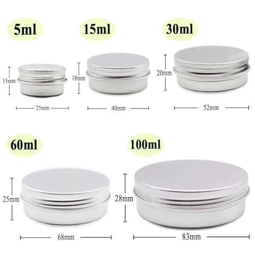 Wopanxye 5pack Aluminum Tin Metal Jars with Screw Cap Lids - Image 2