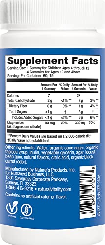 Natural Vitality Calm, Anti-Stress Gummies* Magnesium Suppl., Raspberry-Lemon 60Ct. Pack May Vary #TOP7