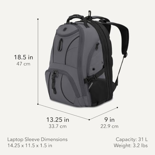 Image of SwissGear Sion Softside Expandable, Dark Grey, 2-Piece Set (Carry-On /Backpack), Sion Softside Expandable Spinner Luggage Durable Lightweight Travel Suitcase