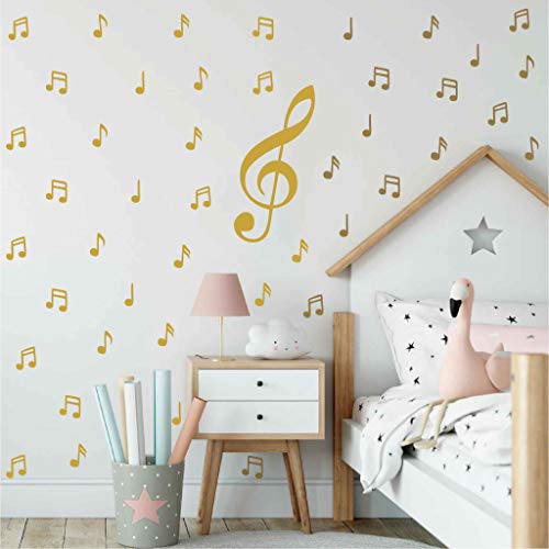 Vinilo decorativo patrón nota musical para pared 28 cm x 10 cm miniatura 3
