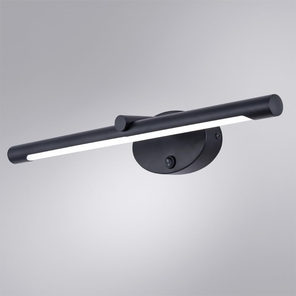 ARTE LAMP Bilderleuchte LED Bilderlampe Wandleuchte Innen mit Kabel und Stecker, Schwarz, 8 W, 4000 K, umschaltbare Lichtfarbe, 46 x 11 x 5 cm, Akzentbeleuchtung