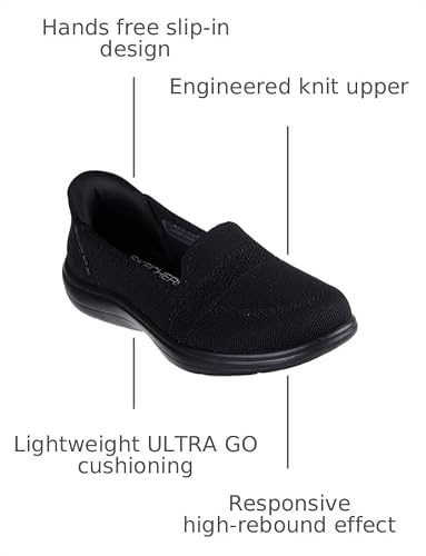 Skechers Skechers Women's On-The-Go Flex Radiant Hands Free Slip-ins Loafer, Black/Black, 8