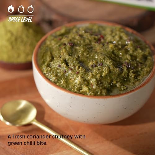 Image of Chutnefy Coriander Chutney | 250g Freeze-Dried Instant Dry Mix | Just Add Water to Make 20+ Servings (1000 g) | 0% Preservatives or Additives