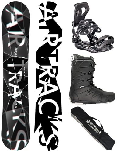 Airtracks Snowboard Set - Wide Board Refractions Game 165 - Softbindung Master - Softboots Star Black 46 - SB Bag