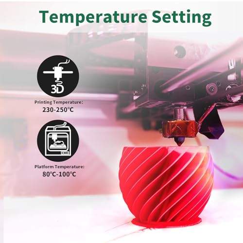 GEEETECH ABS+ Filament 1,75 mm, 3D Drucker Filament ABS 1KG Spool, Maßgenauigkeit +/- 0,03mm, Rot – Bild 6