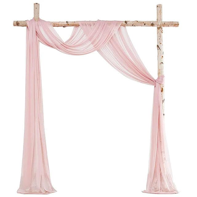 Hochzeitsbogen-Drapierung, Chiffon-Stoff, Brautbogenvorhänge, 6 / 10 m, Chiffon-Stoff, Vorhänge für Hochzeitsbögen, Zeremonie, Empfang, Dekorationen, durchsichtige Stoffvorhänge für Party,