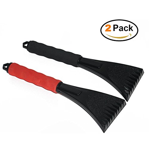 MMHDZ Car Ice Shovel, 2 Pack Limpiaparabrisas del Coche Limpieza de la Pista de la Ventana pequeña Limpieza de la Nieve Remoción de la Nieve (Negro y Rojo)