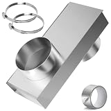 Upgraded Periscope Dryer Vent 84049 0-5" Adjustable Range Aluminum Vent ConnectorKit for Tight Spaces Telescoping Duct Hose Pipe Adapter Space-saving Replacement Vents with 2 Clamps and Foil Tape