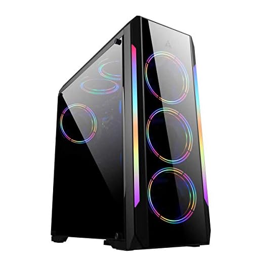 Caja de ordenador de juegos con ventanas RGB de acrílico de oro para PC ATX/M-ATX/ITX con tira de control RGB