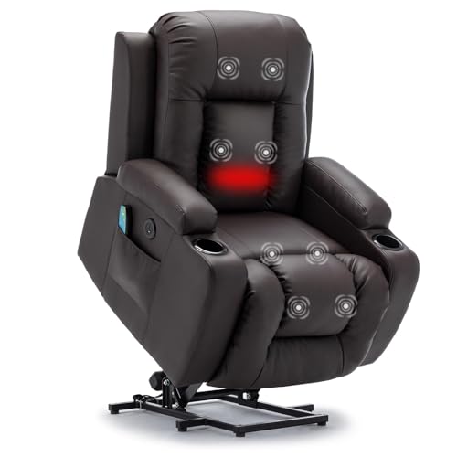 Sillón con masaje y calor reclinable cuero sintético miniatura 1