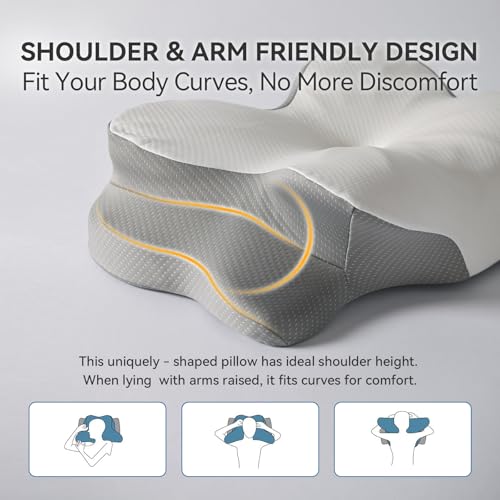LAVANCE Cervical Pillow - CertiPUR-US Memory Foam, Ergonomic Butterfly Design for Neck Pain Relief, Optimal Support for Side & Back Sleepers by LAVANCE - Image 6