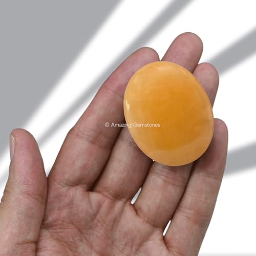 Image of Amazing Gemstone Yellow Aventurine Crystals and Healing Stones - Large Palm Stone Crystals Piedra - Crystal for Good Luck, Positive Energy, Meditation - Unique Stocking Stuffers and Birthday Gifts