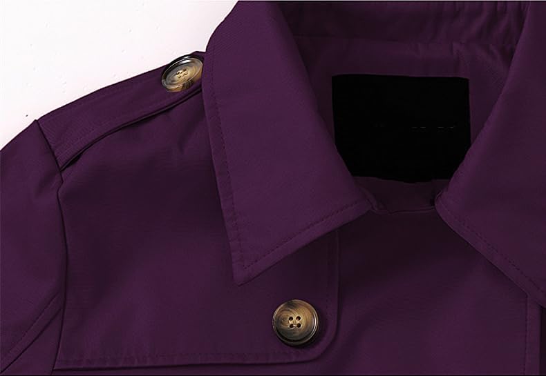 Chrisuno Women's Double Breasted Long Trench Coats Mid-Length Belted Overcoat Dress Jacket with Detachable Hood - Image 7