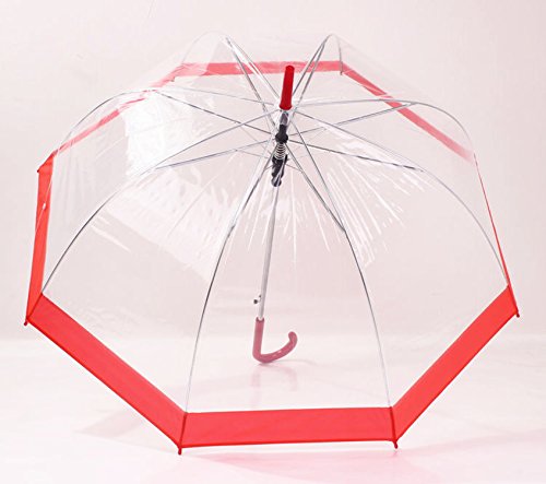 Stormeagle YS15-RED Auto Open Fashion Dome Shape Bubble Princess Umbrella Windproof Sunny/Rain Protection Clear Stick Umbrella thumb #2
