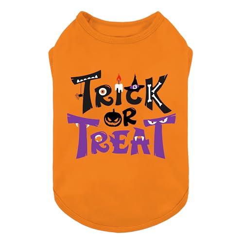 Camiseta para perro Halloween Trick or Treat talla Large