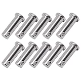 BENLIUDH 304 Stainless Steel Single Hole Clevis Pins Flat Head Clevis Pins for Trailer Latch, Mechanics Repair (M12*35mm, 10pcs)