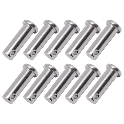 BENLIUDH 304 Stainless Steel Single Hole Clevis Pins Flat Head Clevis Pins for Trailer Latch, Mechanics Repair (M12*35mm, 10pcs)
