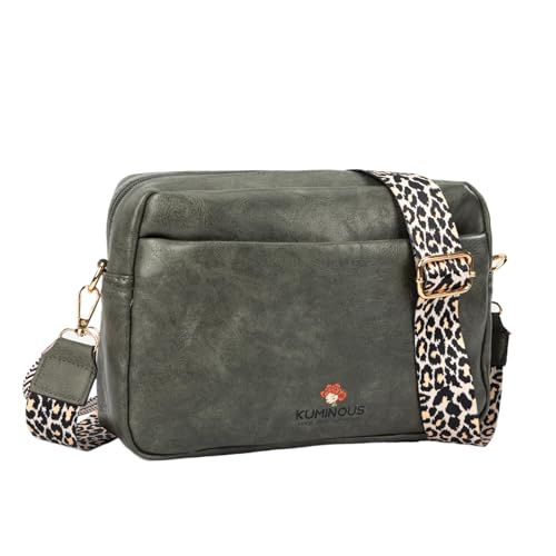 Vegan Leather Crossbody Bags for Women,Large Capacity Cross Body Purses Women Wide Strap Shoulder Handbag